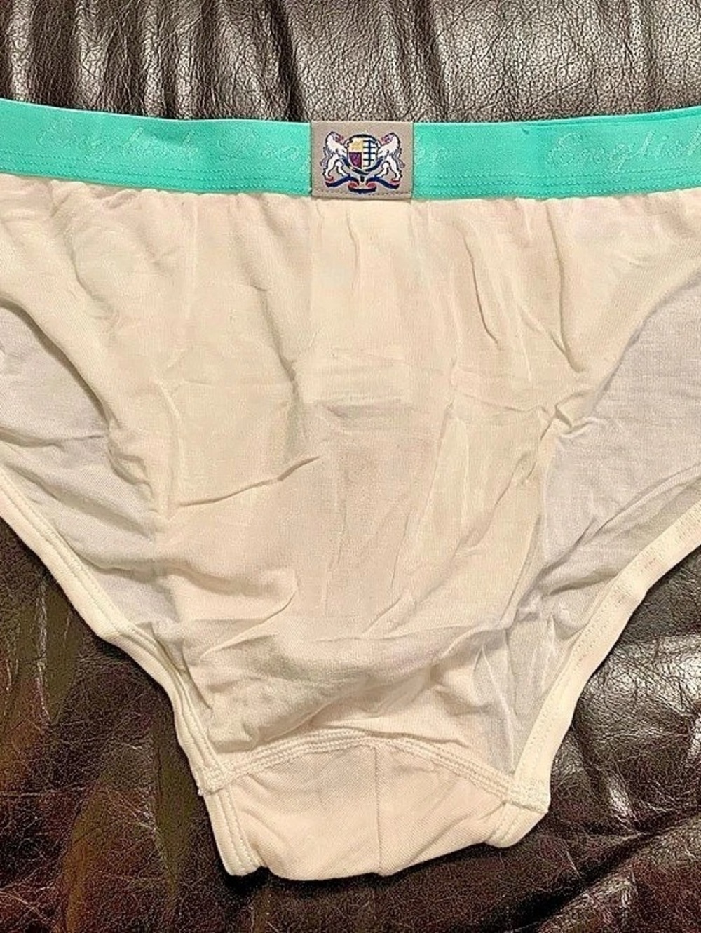 English Laundry Briefs White & Green Size 36-38 Like New